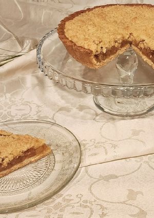 Una foto de Tarta crumble de manzana o apple crumble pie 🍎