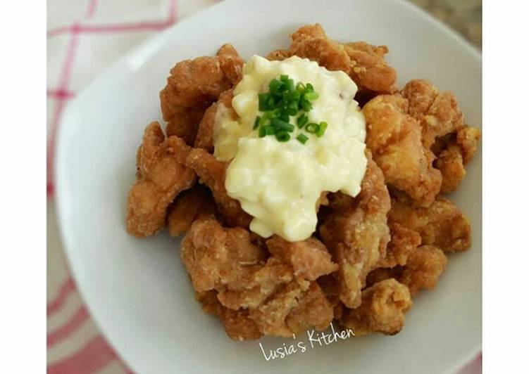 Rahasia Bikin Chicken karaage with Egg Mayo, Lezat