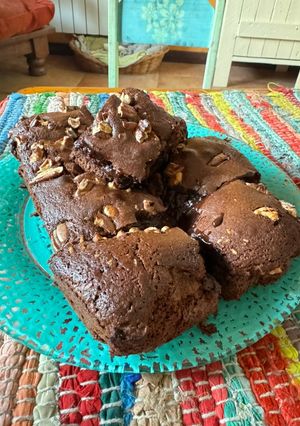 Una foto de Brownies con cacao en polvo!