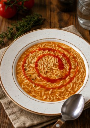 Φωτογραφία της συνταγής Σούπα κριθαράκι με σάλτσα ντομάτας