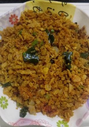 A picture of Roti upma (leftover).