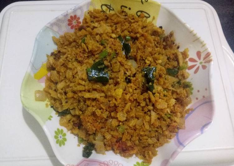 Recipe of Super Quick Homemade Roti upma (leftover)