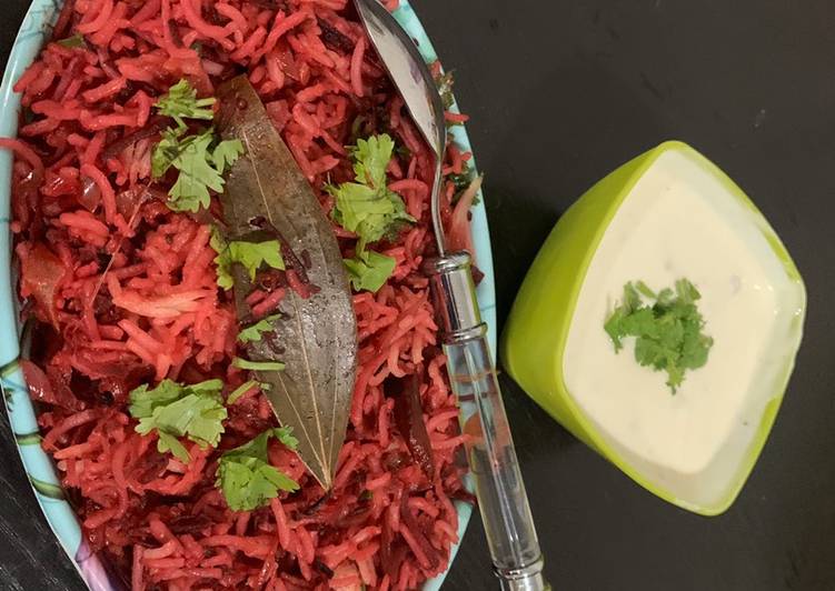 Easiest Way to Prepare Any-night-of-the-week Beetroot Biryani with raita