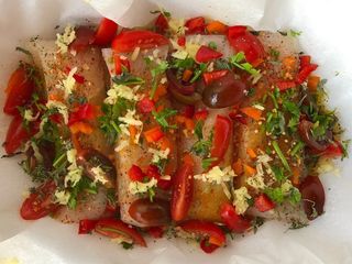Peixe saudável no papillote