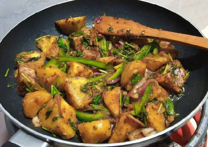 Fried sweet potatoes & arrow roots