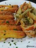 Fingers de queso con verduras en tempura congeladas en airfryer