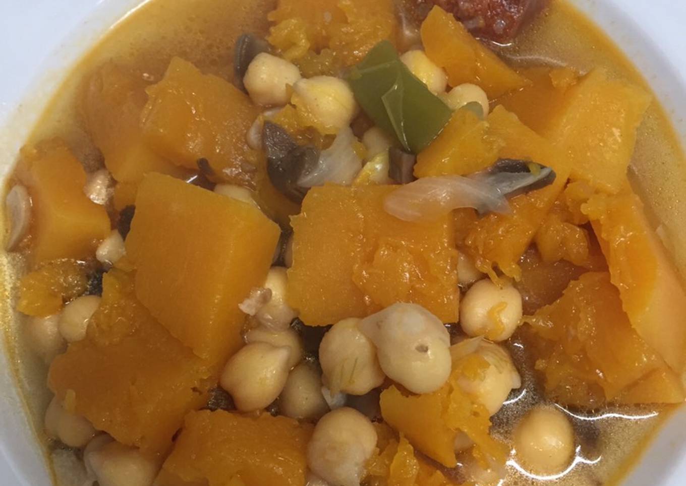 Calabaza con garbanzos