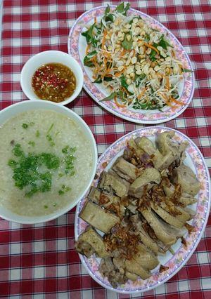Hình của món Cháo gỏi vịt.
