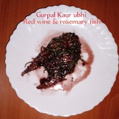 A picture of Red wine & rosemary fish.