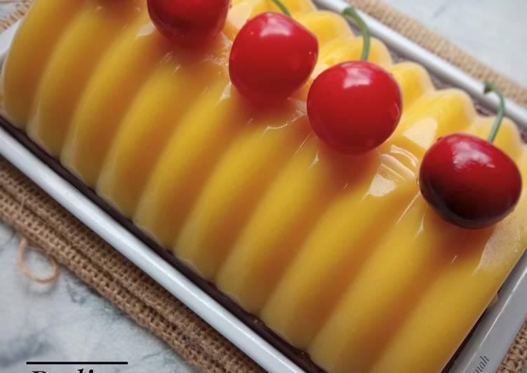 Cara buat Puding Jagung Lapis Coklat  Cepat