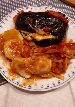 Una foto de Berenjenas rellenas con parmesano