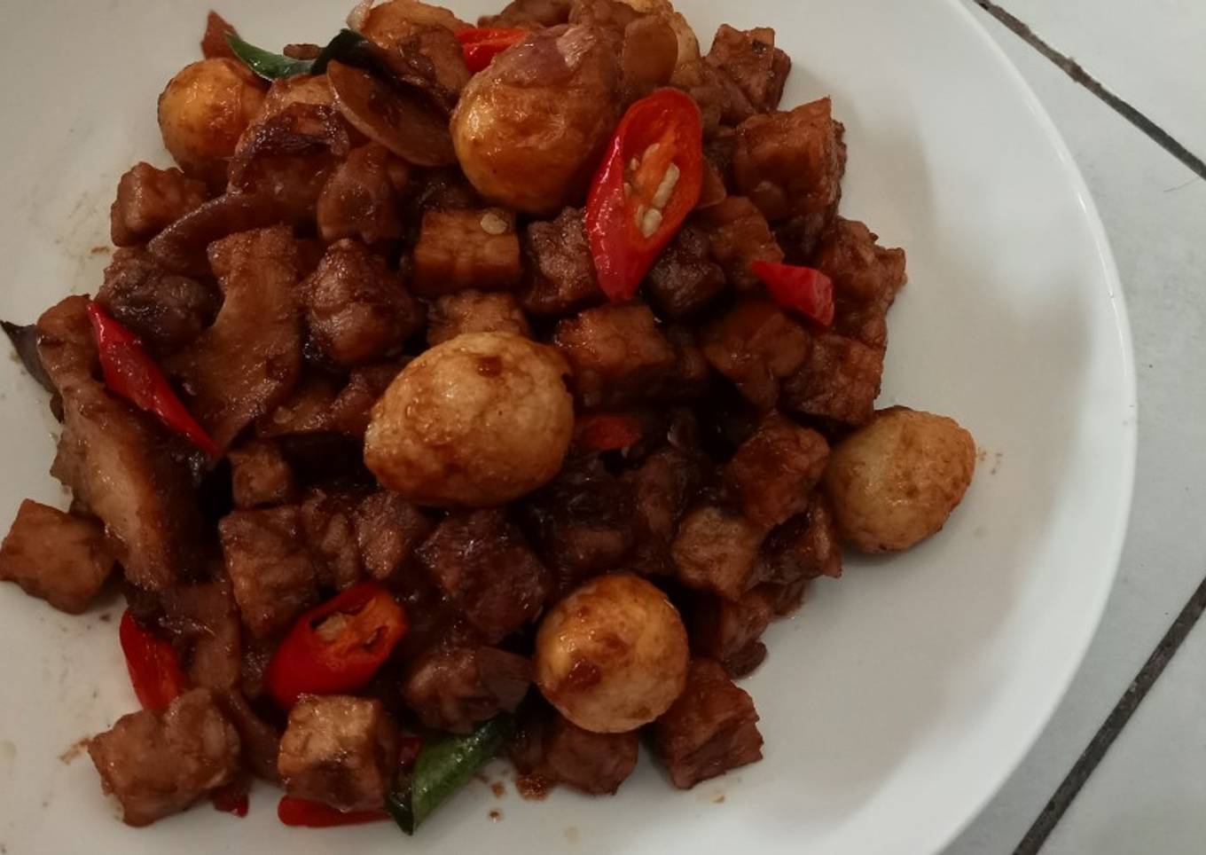 Oseng Kecap Tempe & Telur Puyuh