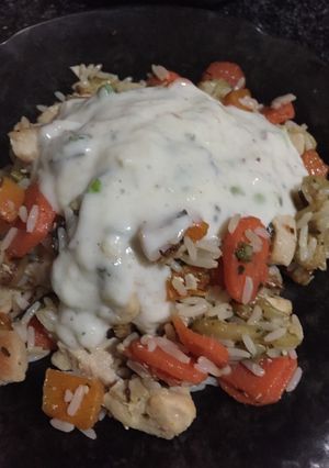 Una foto de Wok mixto a la crema