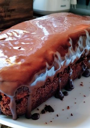 Una foto de Bizcochuelo de chocolate en budinera 😄