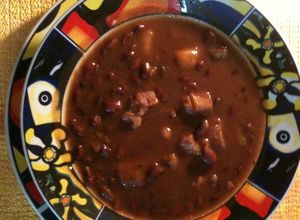 Una foto de Potaje de frijoles colorados