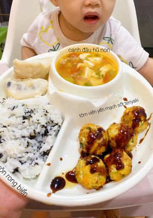 Hình của món Tôm viên sốt teriyaki cho bé >1y.