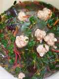 Canh rau sam nấu mọc thịt