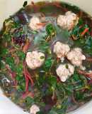 Canh rau sam nấu mọc thịt
