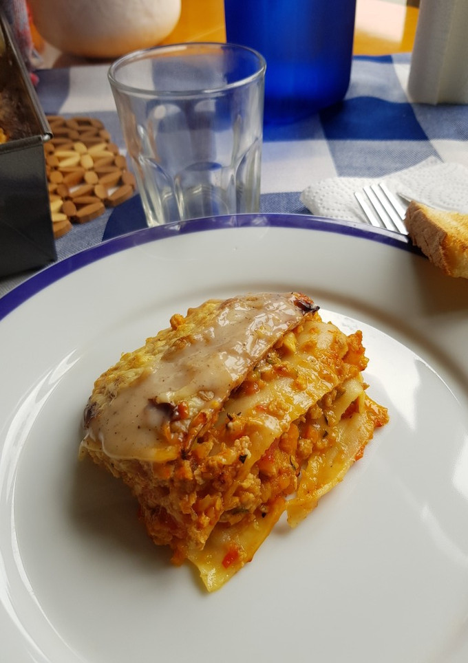 Una foto de Lasaña de verduras con soja texturizada en Monsieur Cuisine