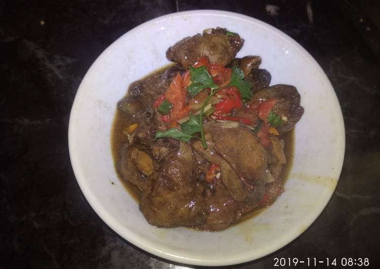 Bumbu mengolah Ati ampela saos tiram yang enak