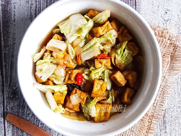 Cara Gampang Membikin Resep Tumis sawi putih tahu yang Lezat Anti Ribet, Mantap