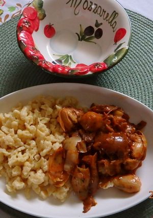 Laskagomba pörkölt articsóka szívvel recept fotója
