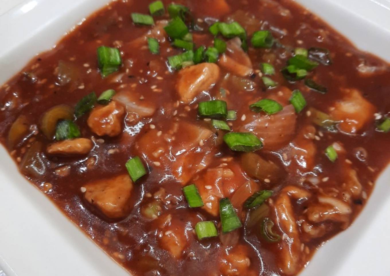 Chicken manchurian with fried rice