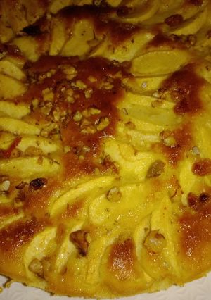 صورة لوصفة كيكة بالتفاح