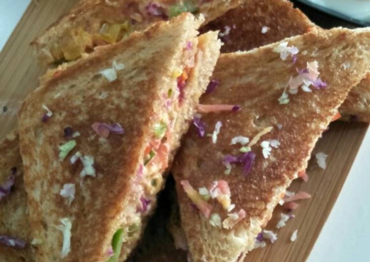 How to Make Super Quick Homemade Veg junglee toast sandwich
