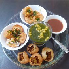 A picture of Delhi 's Chandni Chowk Chat Night At Home - A tongue tickling Platter.