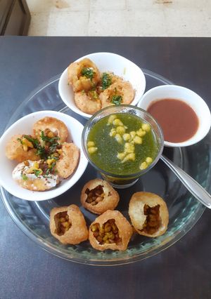 A picture of Delhi 's Chandni Chowk Chat Night At Home - A tongue tickling Platter.