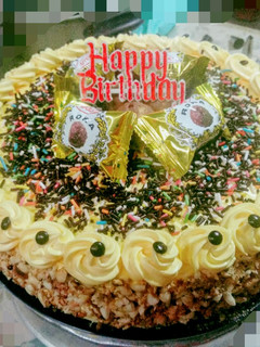 Foto resep Birthday cake (based Bolu 3 warna) 🧡💚💛