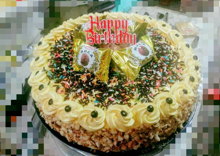 Langkah Mudah untuk Menyiapkan Birthday cake (based Bolu 3 warna) 🧡💚💛 Anti Gagal