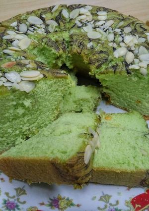 Foto resep Bolu pandan almond