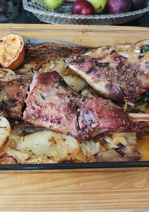 Una foto de Cordero asado al horno