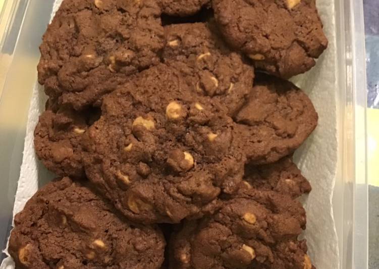 Chocolate peanut butter cookies #mycookbook
