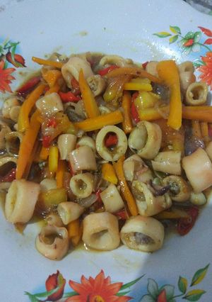 Foto resep Cumi asin wortel saos tiram mudah
