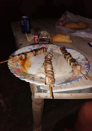 Foto principal de Brochetas de pollo con pimiento verde
