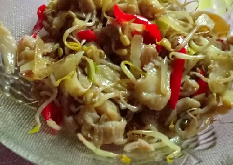Resep Tumis jamur tiram dan kecambah (no msg) yang mudah