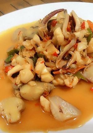 Foto resep Cumi jamur asam manis