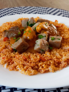Una foto de Cuscús con mejillones y atún