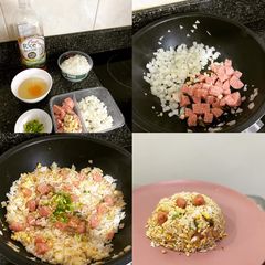 A picture of Fried rice with fermented pork(Naem).