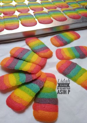 Foto resep Lidah Kucing Rainbow...Renyah,Kres-Kres...🌈