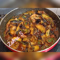 A picture of Baigan aloo ki sabzi.