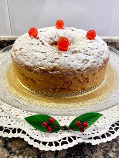 Una foto de Pastel de otoño, con manzanas, pasas, nueces y ron. “Sin gluten “