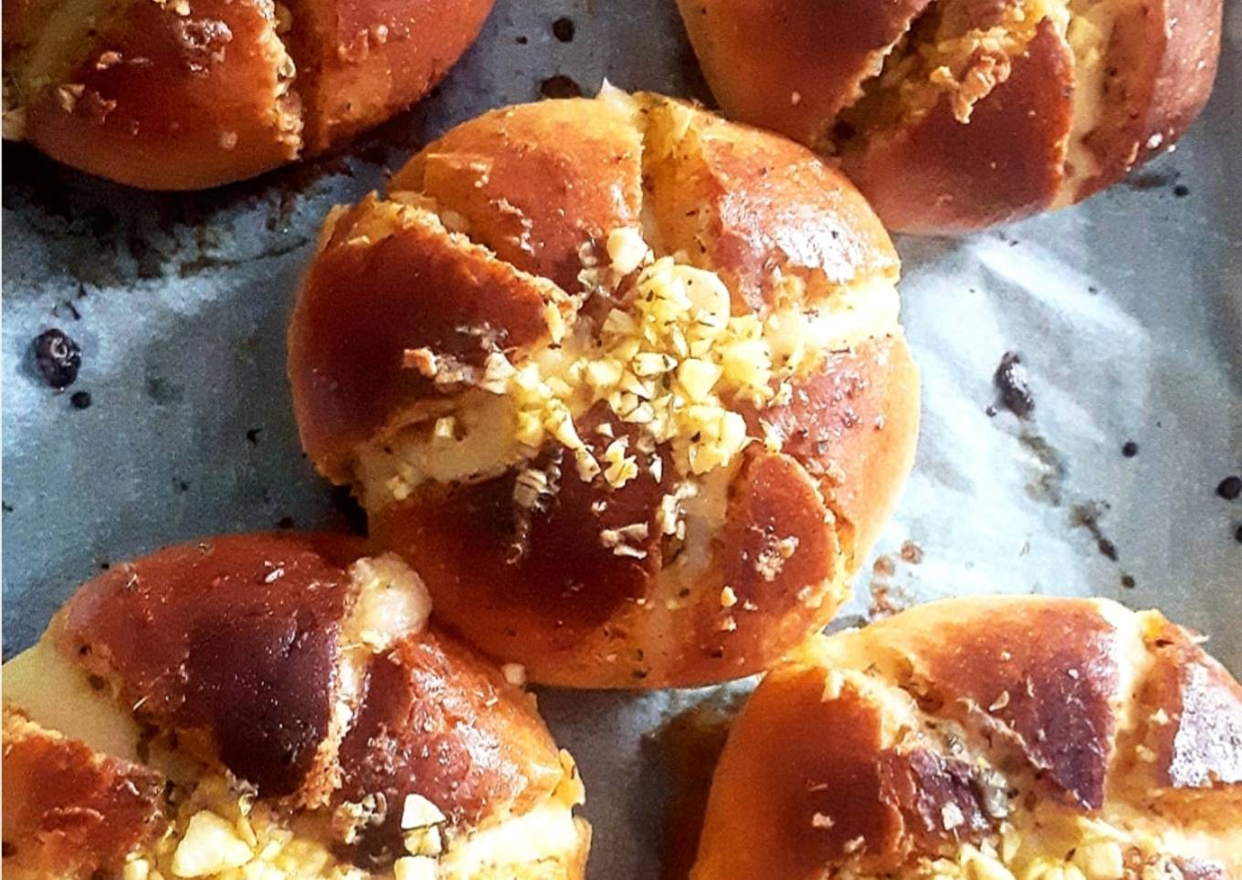 Korean garlic cheese bread #homemadecreamcheese