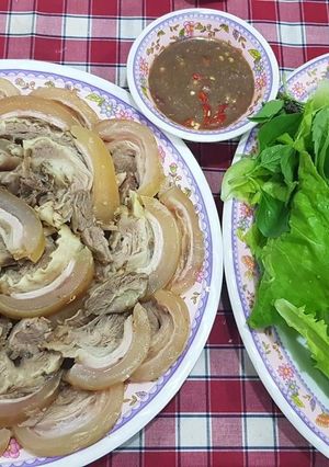 Hình của món Bê hấp cuốn bánh tráng.