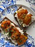 Roasted Apricots with Cheese for Breakfast