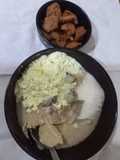 Ijebu garri with milk and groundnut cake
