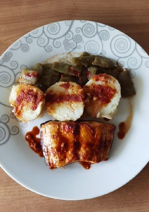 Una foto de Salmón en airfryer